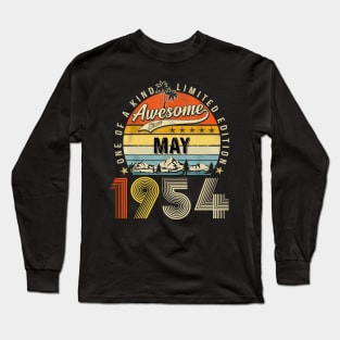 Awesome Since May 1954 Vintage 69th Birthday Long Sleeve T-Shirt